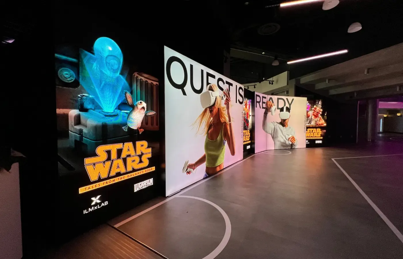 Immersive VR brand activation with large-format graphics and LED displays